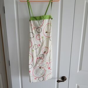 Chic Strapless Sundress with Green And Pink Accents